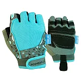 Рукавички для фітнесу PowerPlay 1735 жіночі Сіро-Блакитні S фото товару