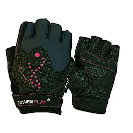 Рукавички для фітнесу PowerPlay 1744 жіночі Чорні S