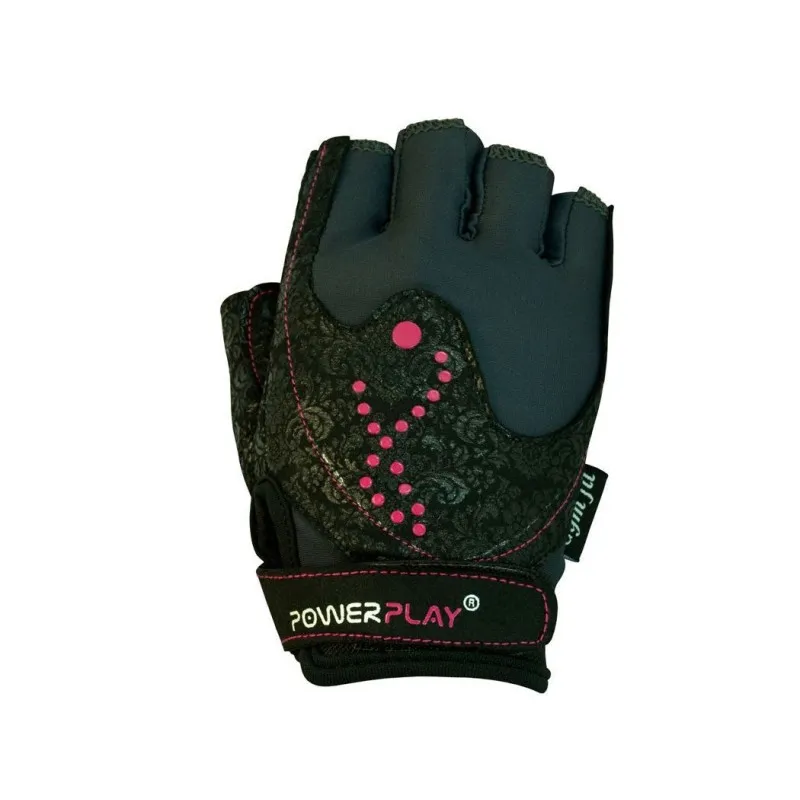 Рукавички для фітнесу PowerPlay 1744 жіночі Чорні M фото товару