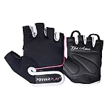 Рукавички для фітнесу PowerPlay 1750 жіночі Чорно-Розовий S фото товару