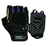 Рукавички для фітнесу PowerPlay 1751 жіночі Чорно-Фіолетові M фото товару