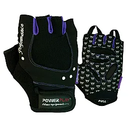 Рукавички для фітнесу PowerPlay 1751 жіночі Чорно-Фіолетові M