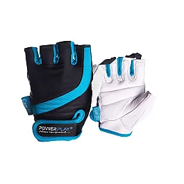 Рукавички для фітнесу PowerPlay 2311 жіночі Чорно-Блакитні XS