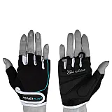 Рукавички для фітнесу PowerPlay 1750 жіночі Чорно-Блакитний XS фото товару