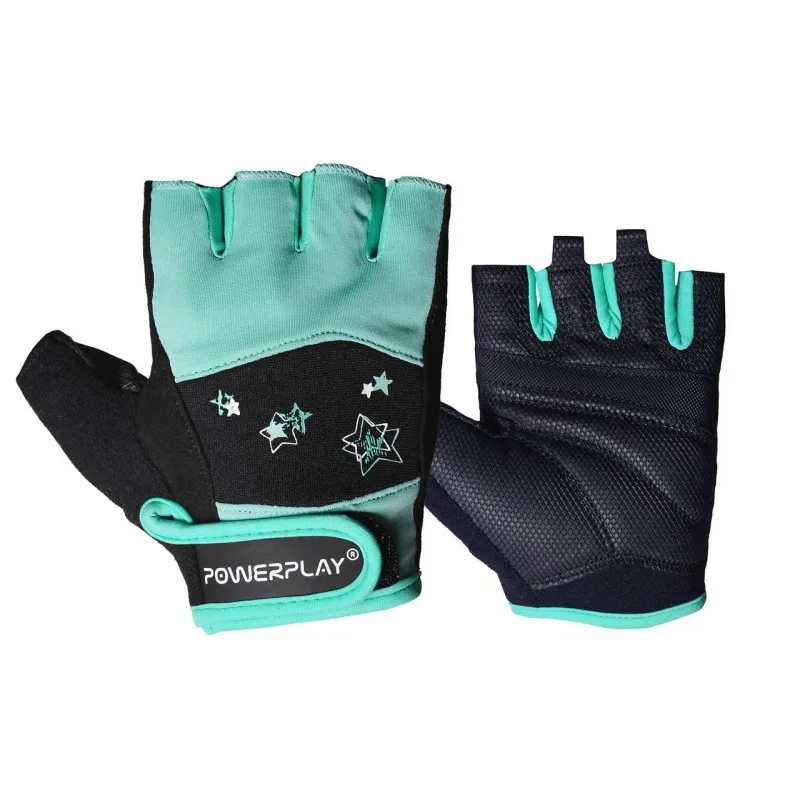 Фітнес рукавички PowerPlay 3492 жіночі Чорно-Мятні XS фото товара