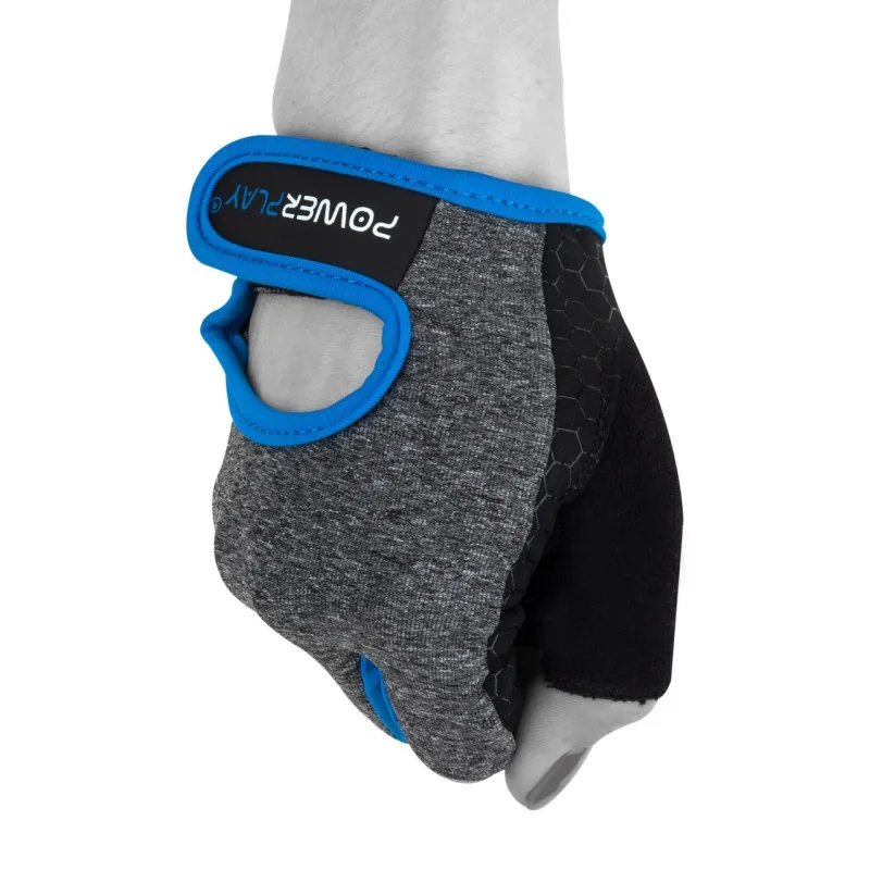Рукавички для фітнесу PowerPlay 2935 жіночі Сіро-Сині XS фото товару