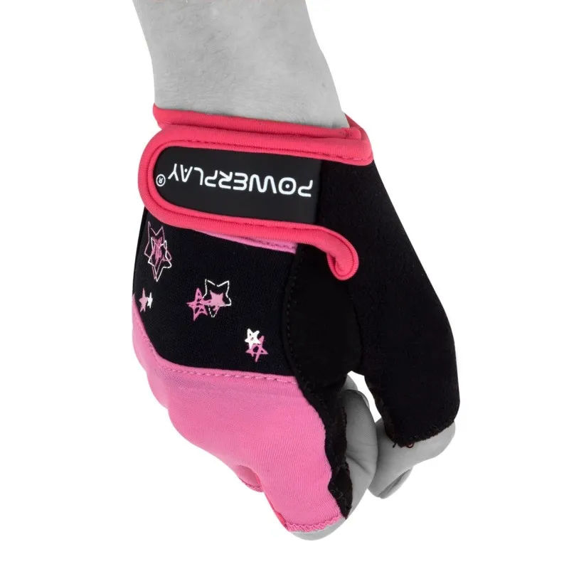 Рукавички для фітнесу PowerPlay 3492 жіночі Чорно-Розові S фото товару