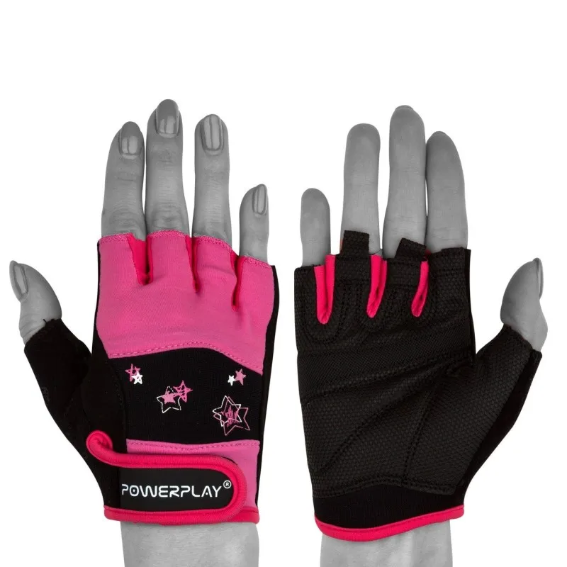 Рукавички для фітнесу PowerPlay 3492 жіночі Чорно-Розові S фото товару