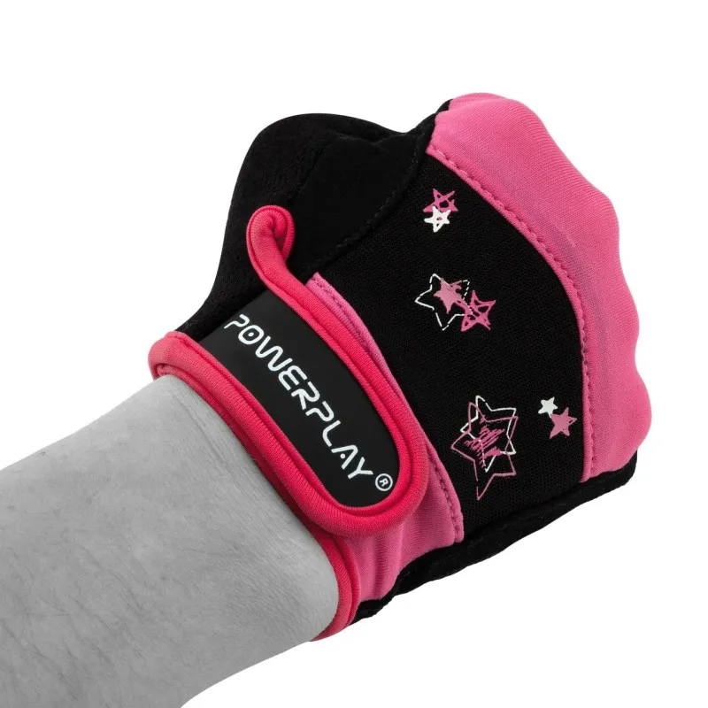 Рукавички для фітнесу PowerPlay 3492 жіночі Чорно-Розові S фото товару