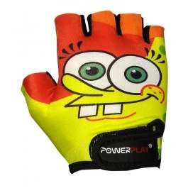 Велорукавички PowerPlay 5473 Sponge Bob жовто-помаранчеві 2XS