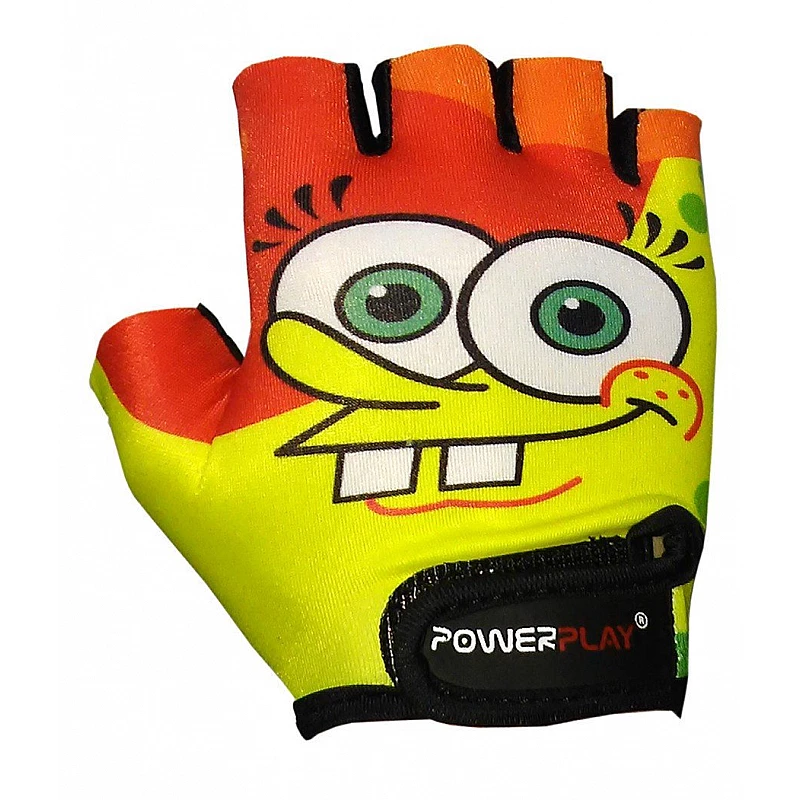 Велорукавички PowerPlay 5473 Sponge Bob жовто-помаранчеві 2XS фото товару