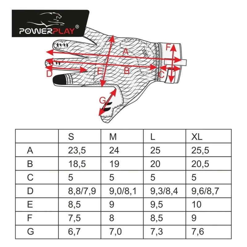 Велорукавички PowerPlay 6588 Чорні S фото товара