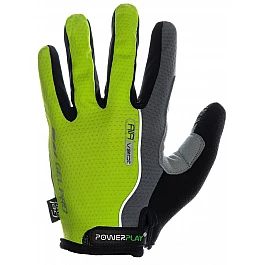 Велорукавички PowerPlay 6551 Салатово-сірі XL
