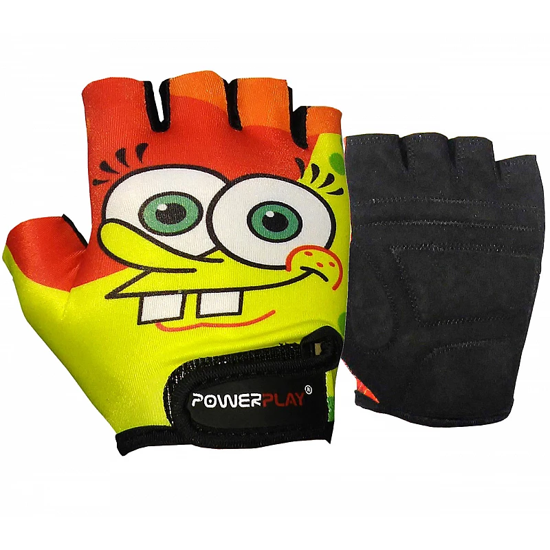 Велорукавички PowerPlay 5473 Sponge Bob жовто-помаранчеві 2XS фото товару