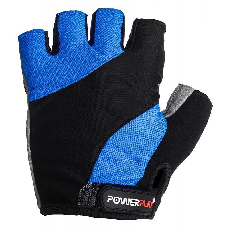 Велорукавички PowerPlay 5041 B Чорно-блакитні XL фото товару
