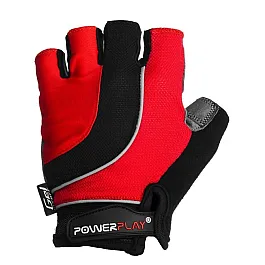 Велорукавички PowerPlay 5037 B Чорно-червоні XL