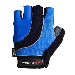 Велорукавички PowerPlay 5037 A Чорно-блакитні L