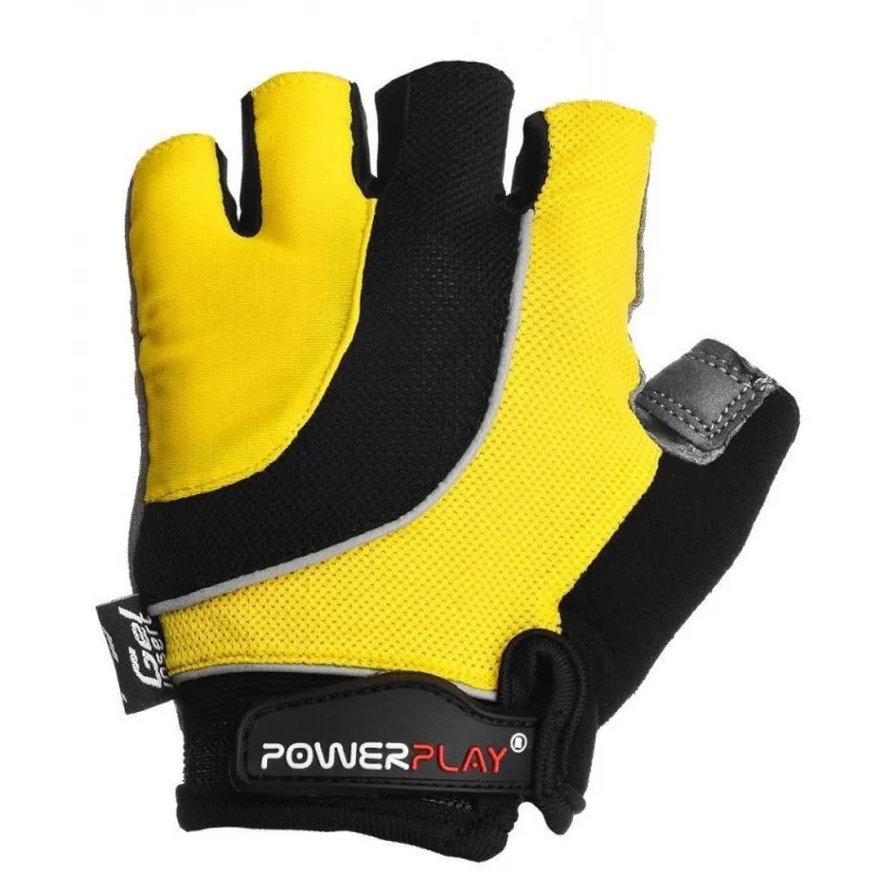 Велорукавички PowerPlay 5037 C Чорно-жовті XL фото товару