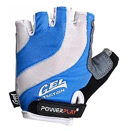 Велорукавички PowerPlay 5034 Біло-блакитні XL