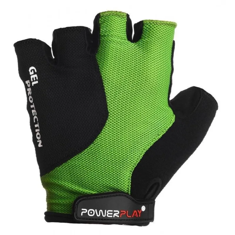 Велорукавички PowerPlay 5028 A Чорно-зелені XL фото товару
