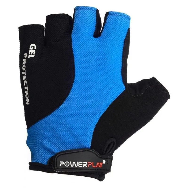 Велорукавички PowerPlay 5028 C Чорно-блакитні M фото товара