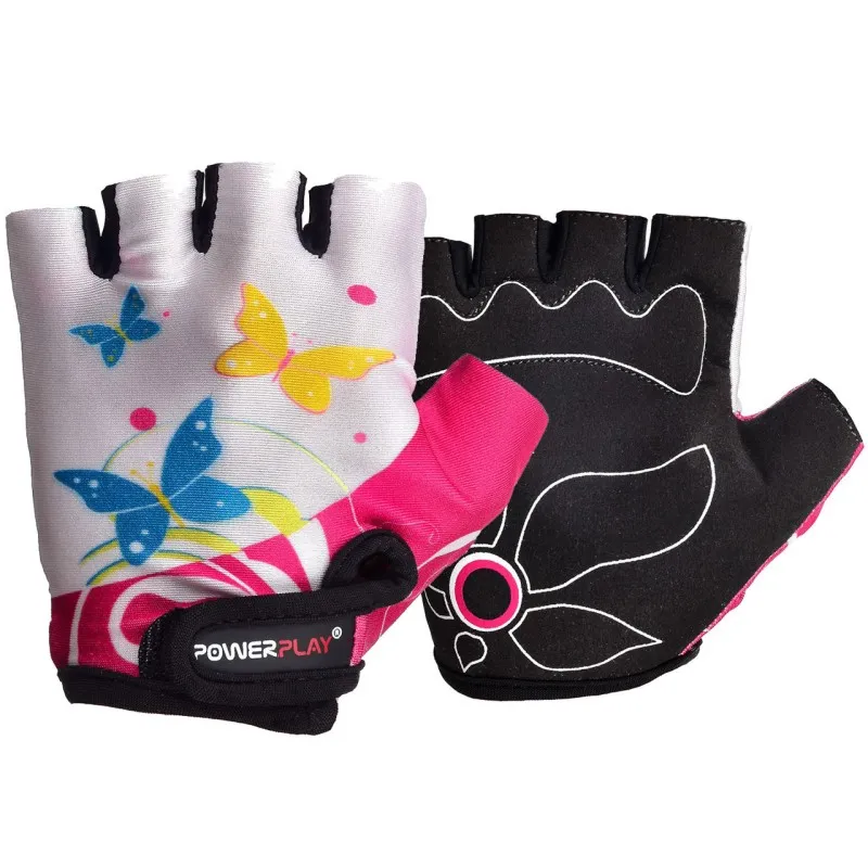 Велорукавички PowerPlay 5470 Біло-рожеві  2XS фото товара
