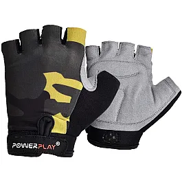 Велорукавички PowerPlay 5454 Камуфляж Чорні 3XS