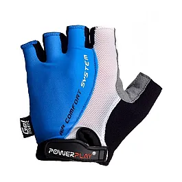 Велорукавички PowerPlay 5010 B Біло-блакитні S