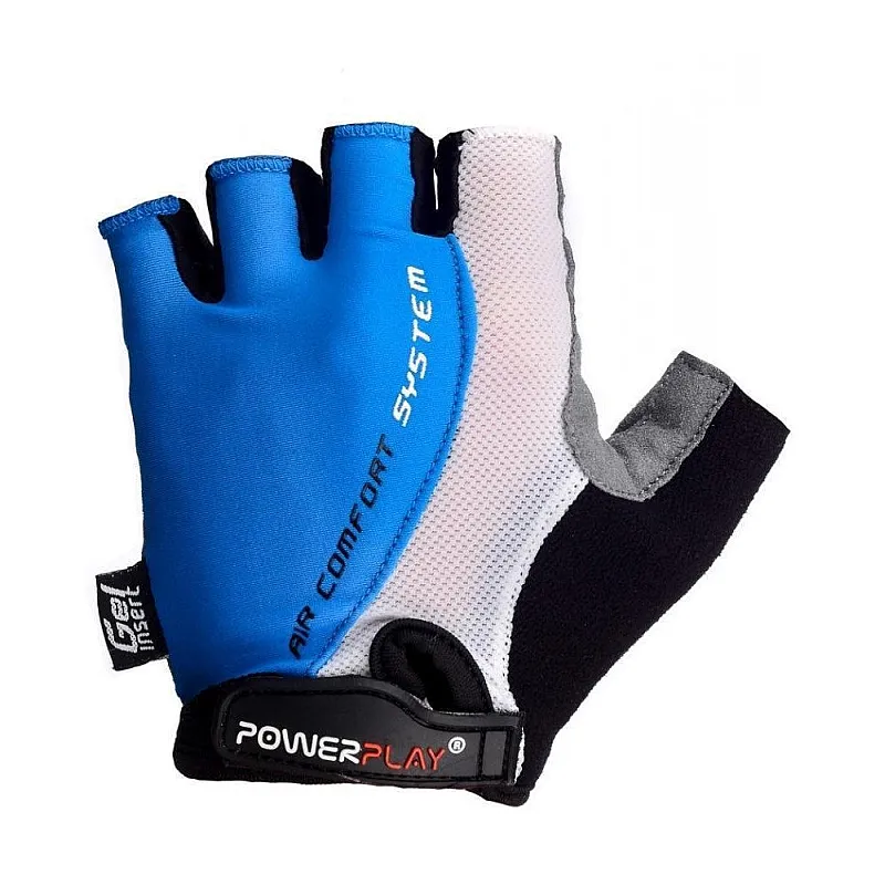 Велорукавички PowerPlay 5010 B Біло-блакитні XL фото товару