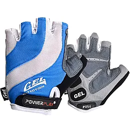 Велорукавички PowerPlay 5034 Біло-блакитні M