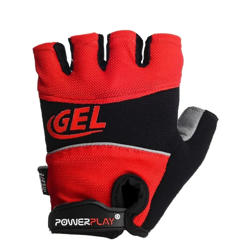 Велорукавички PowerPlay 1058 Червоні M фото товару