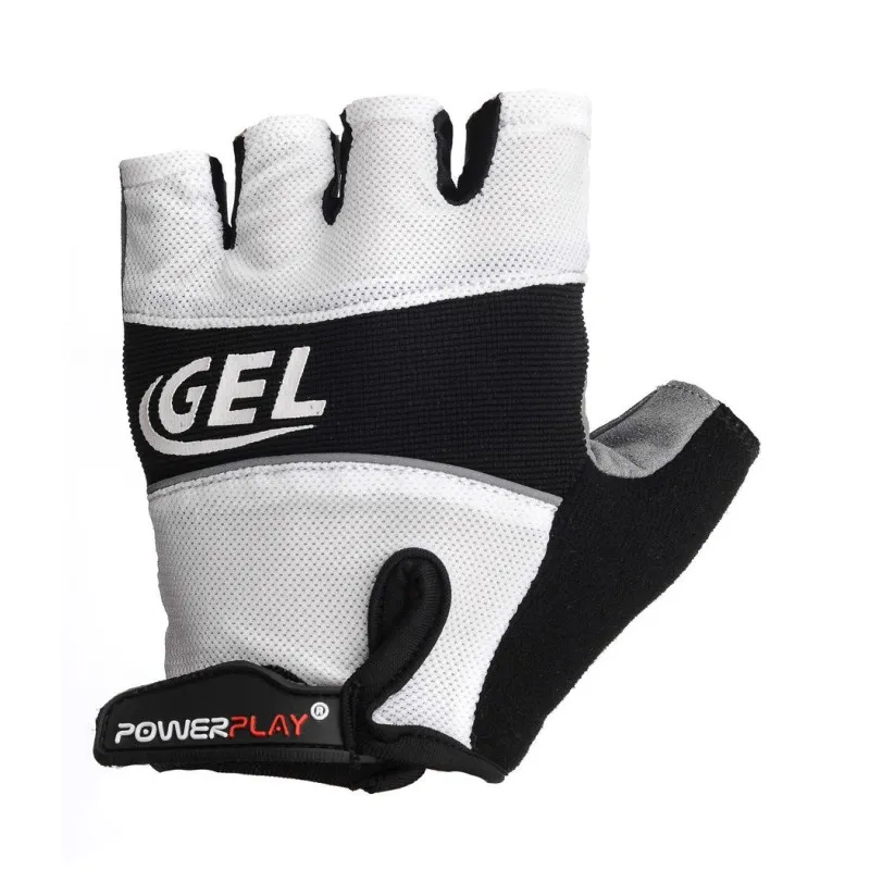 Велорукавички PowerPlay 1058 Білі S фото товару