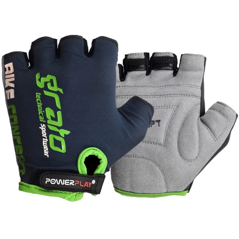 Велорукавички PowerPlay 5029 B Чорно-Зелені XL фото товару