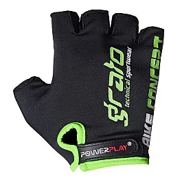 Велорукавички PowerPlay 5029 B Чорно-Зелені XL