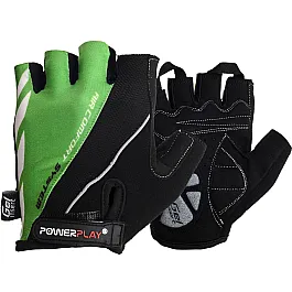 Велорукавички PowerPlay 5024 B Чорно-зелені XS
