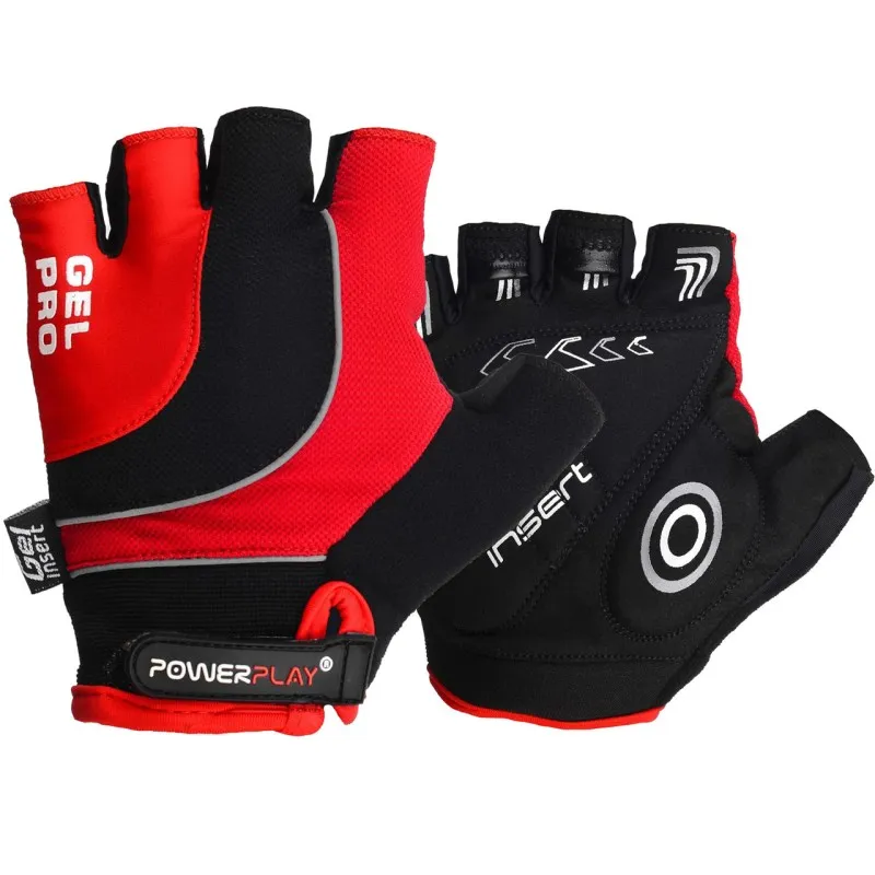 Велорукавички PowerPlay 5015 Червоні M фото товару