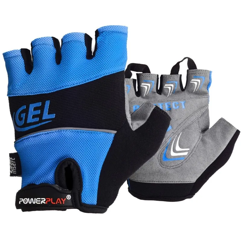 Велорукавички PowerPlay 1058 Сині L фото товару