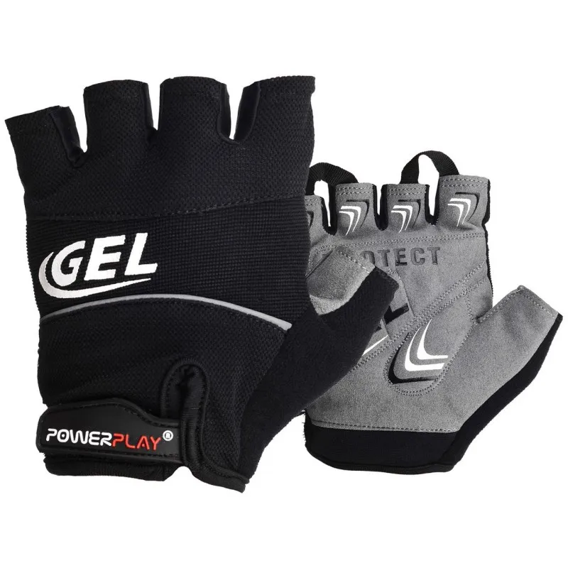 Велорукавички PowerPlay 1058 Чорні L фото товару