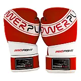 Боксерські рукавиці PowerPlay 3023 A Червоно-Білі [натуральна шкіра] 10 унцій фото товару