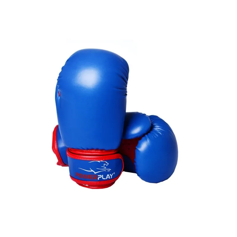 Боксерські рукавиці PowerPlay 3004 JR Синьо-Червоні 8 унцій фото товару
