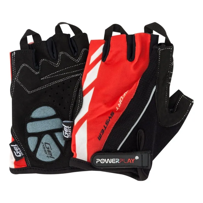 Велорукавички PowerPlay 5024 C Чорно-червоні XL фото товару