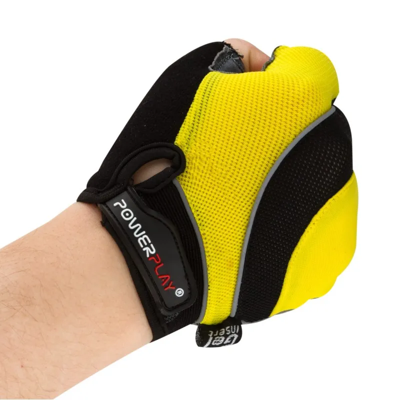 Велорукавички PowerPlay 5037 C Чорно-жовті XL фото товару