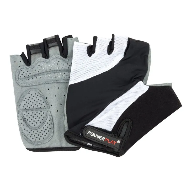 Велорукавички PowerPlay 5041 Чорно-білі XL фото товару