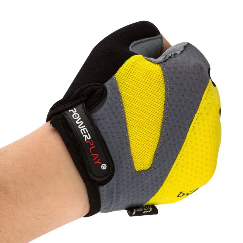 Велорукавички PowerPlay 5004 D Жовті L фото товару