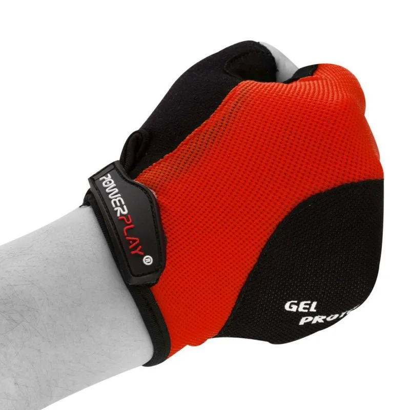 Велорукавички PowerPlay 5028 C Чорно-червоні M фото товару