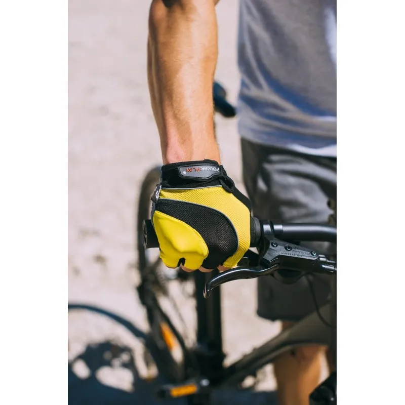 Велорукавички PowerPlay 5037 C Чорно-жовті M фото товару