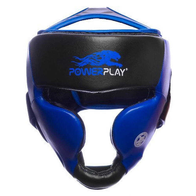 Боксерський шолом тренувальний PowerPlay 3031 Platinum Синьо-Чорний L фото товару