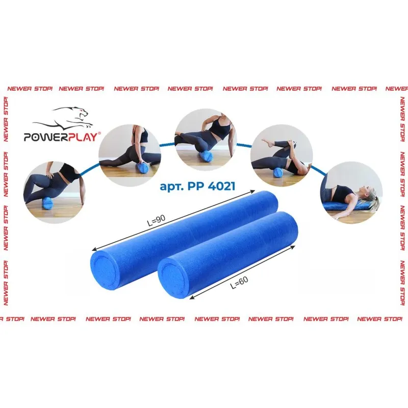 Ролик для йоги і пілатес PowerPlay 4021 90*15см. Синій фото товару