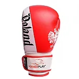 Боксерські рукавиці PowerPlay 3021-2 Poland Червоно-білі, 8 унцій фото товару