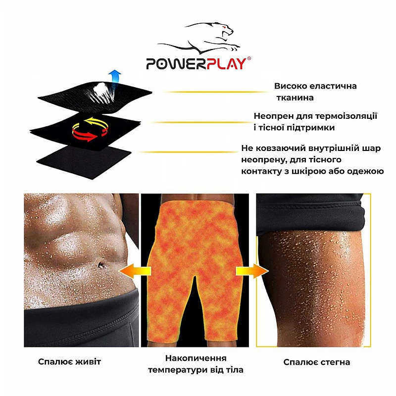 Шорти для схуднення PowerPlay 4304 Червоно-Чорні L/XL фото товару